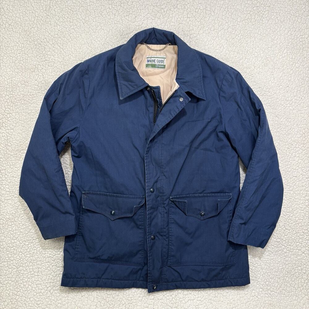 Vintage Maine Guide Field Jacket Barn Coat Congress USA Chore Navy Thinsulate